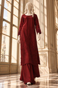 Red Sheesha Silk Co-Ord Set - JE-26-0078