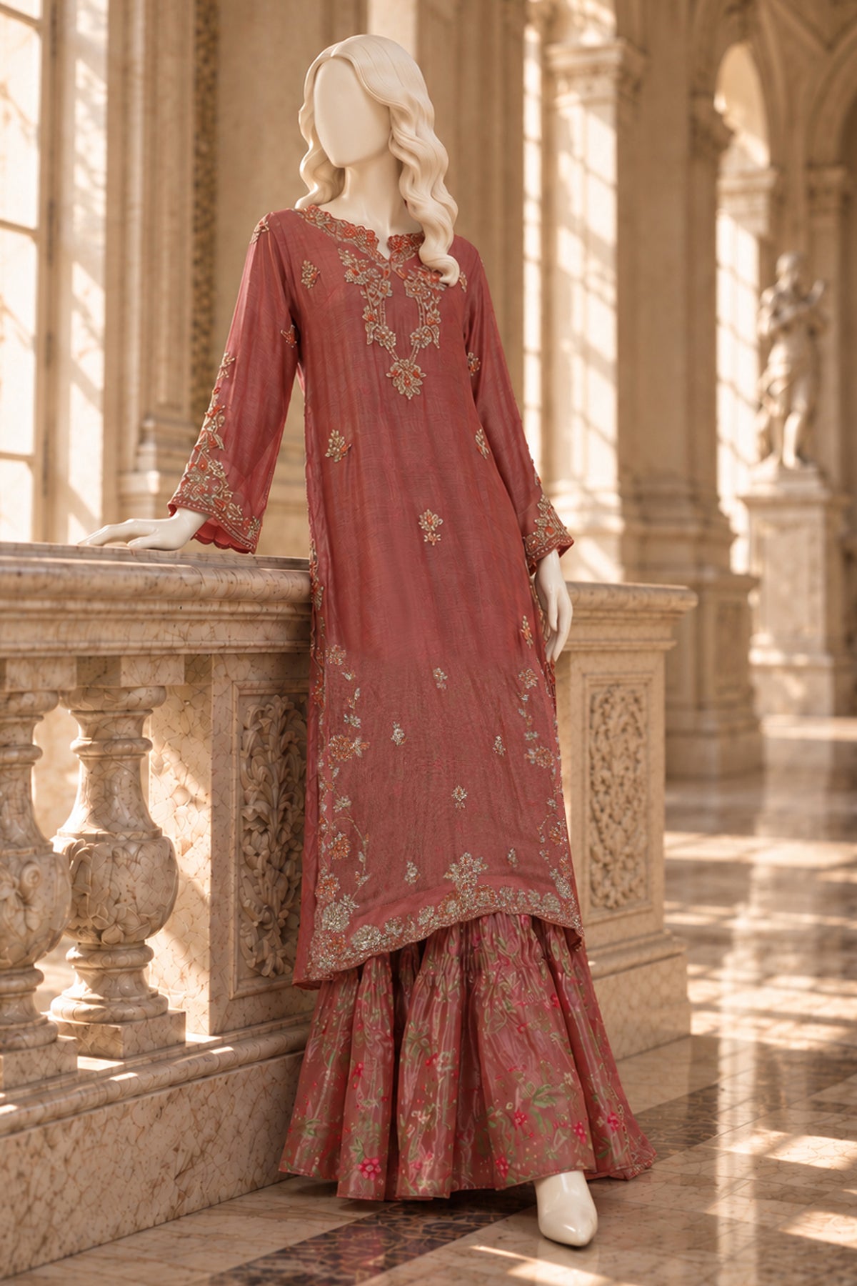Coral Cotton Net Shirt - JE-26-0079