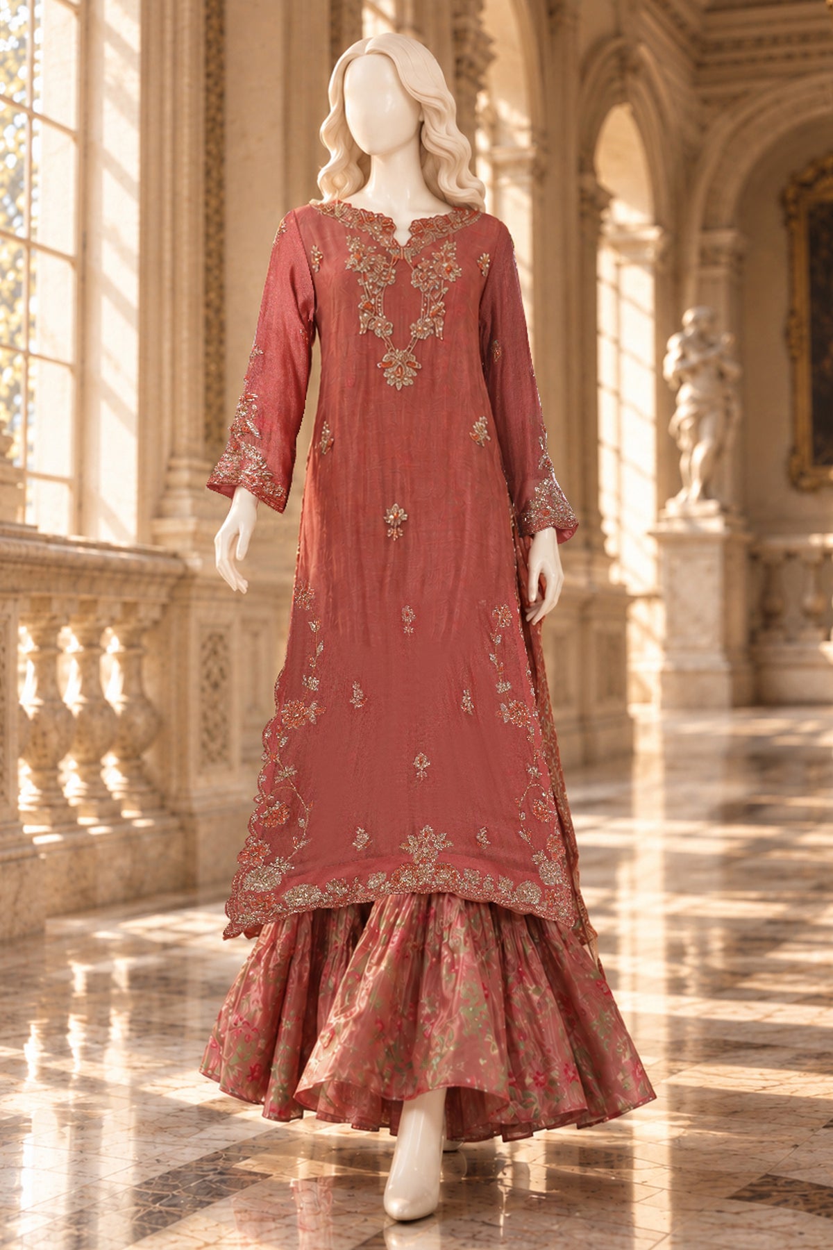 Coral Cotton Net Shirt - JE-26-0079