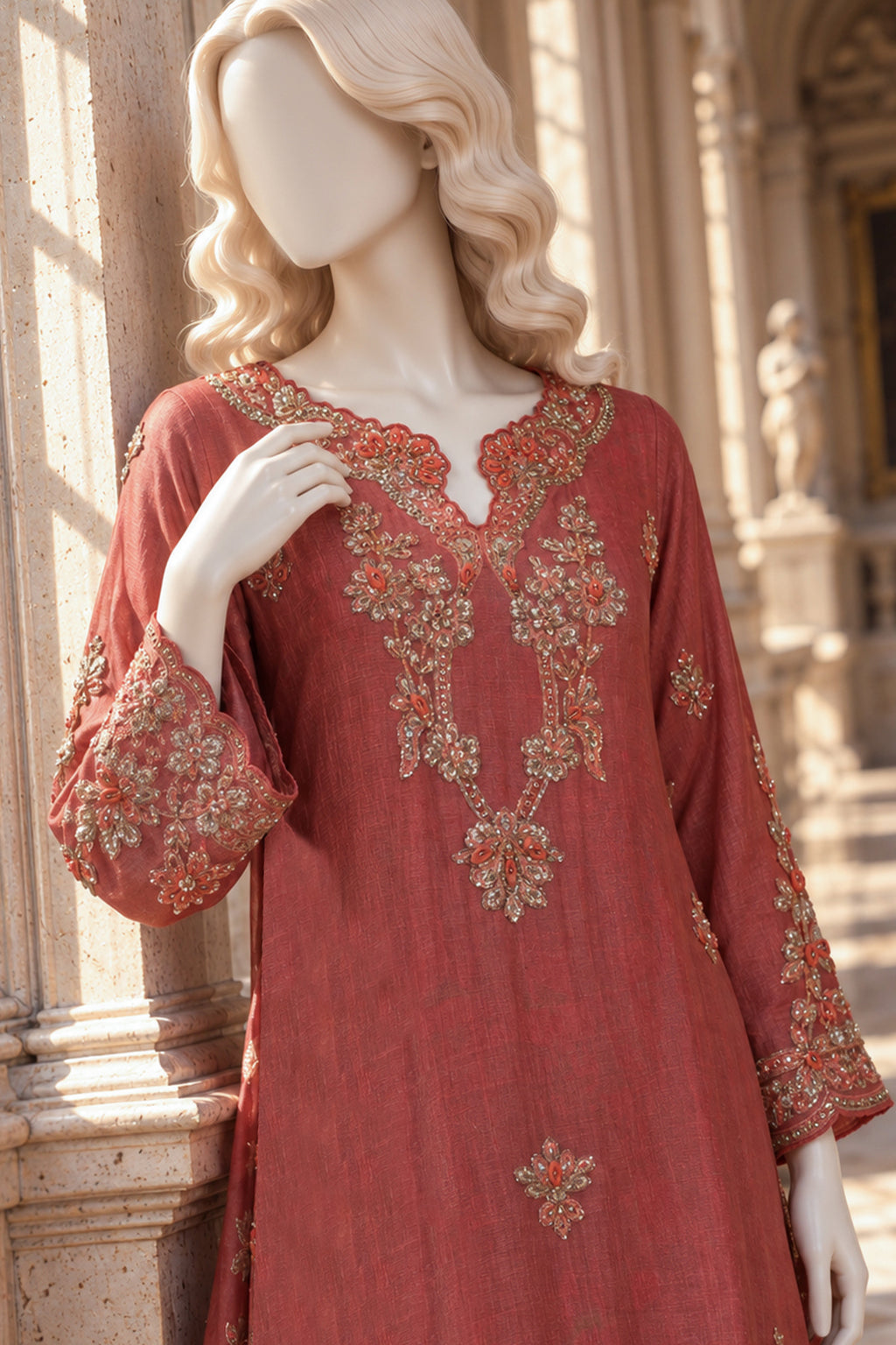 Coral Cotton Net Shirt - JE-26-0079
