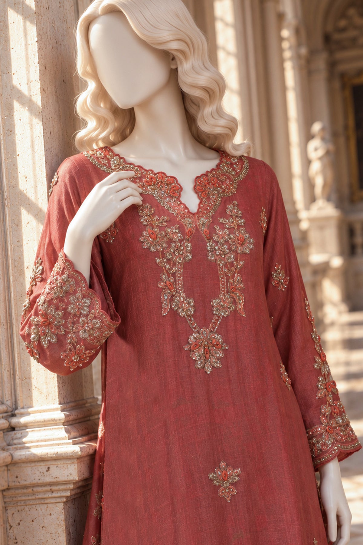 Coral Cotton Net Shirt - JE-26-0079