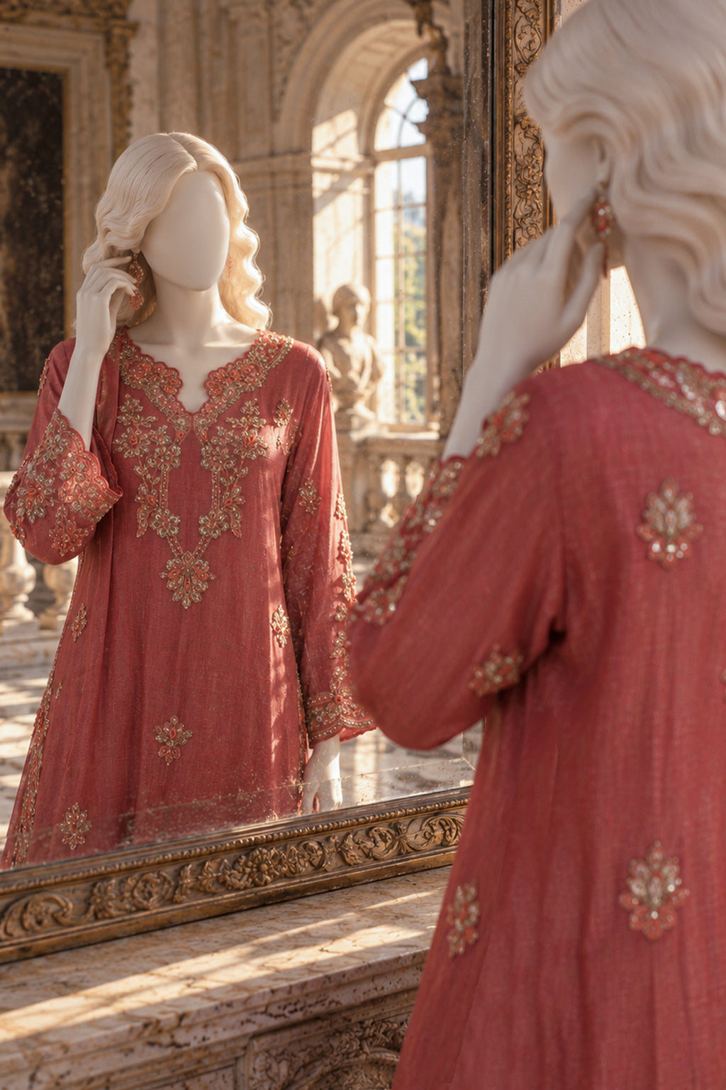 Coral Cotton Net Shirt - JE-26-0079