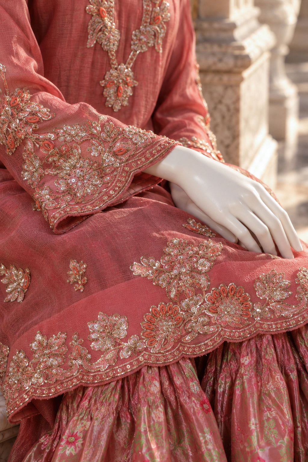 Coral Cotton Net Shirt - JE-26-0079