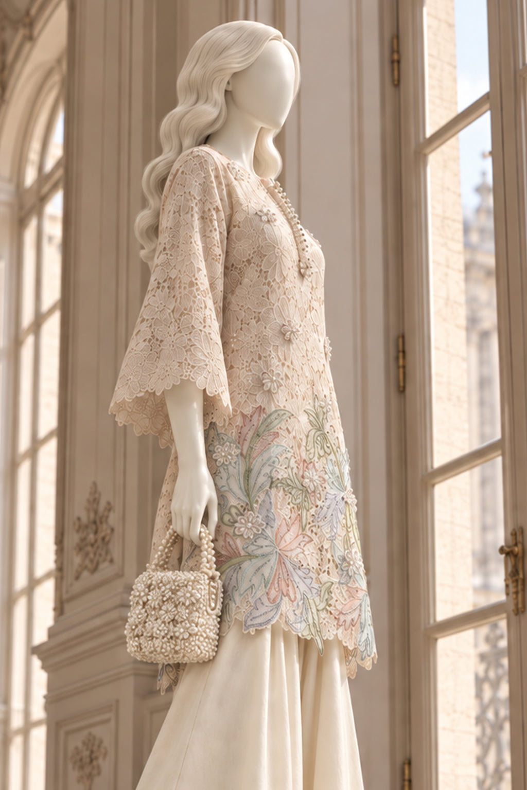 Off White Qureshia Co-Ord Set - JE-26-0095