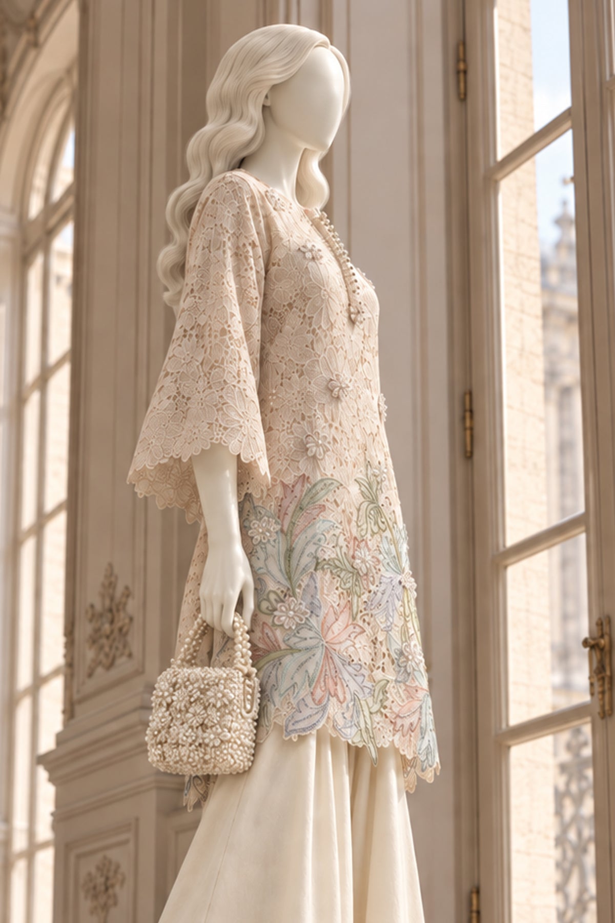 Off White Qureshia Co-Ord Set - JE-26-0095
