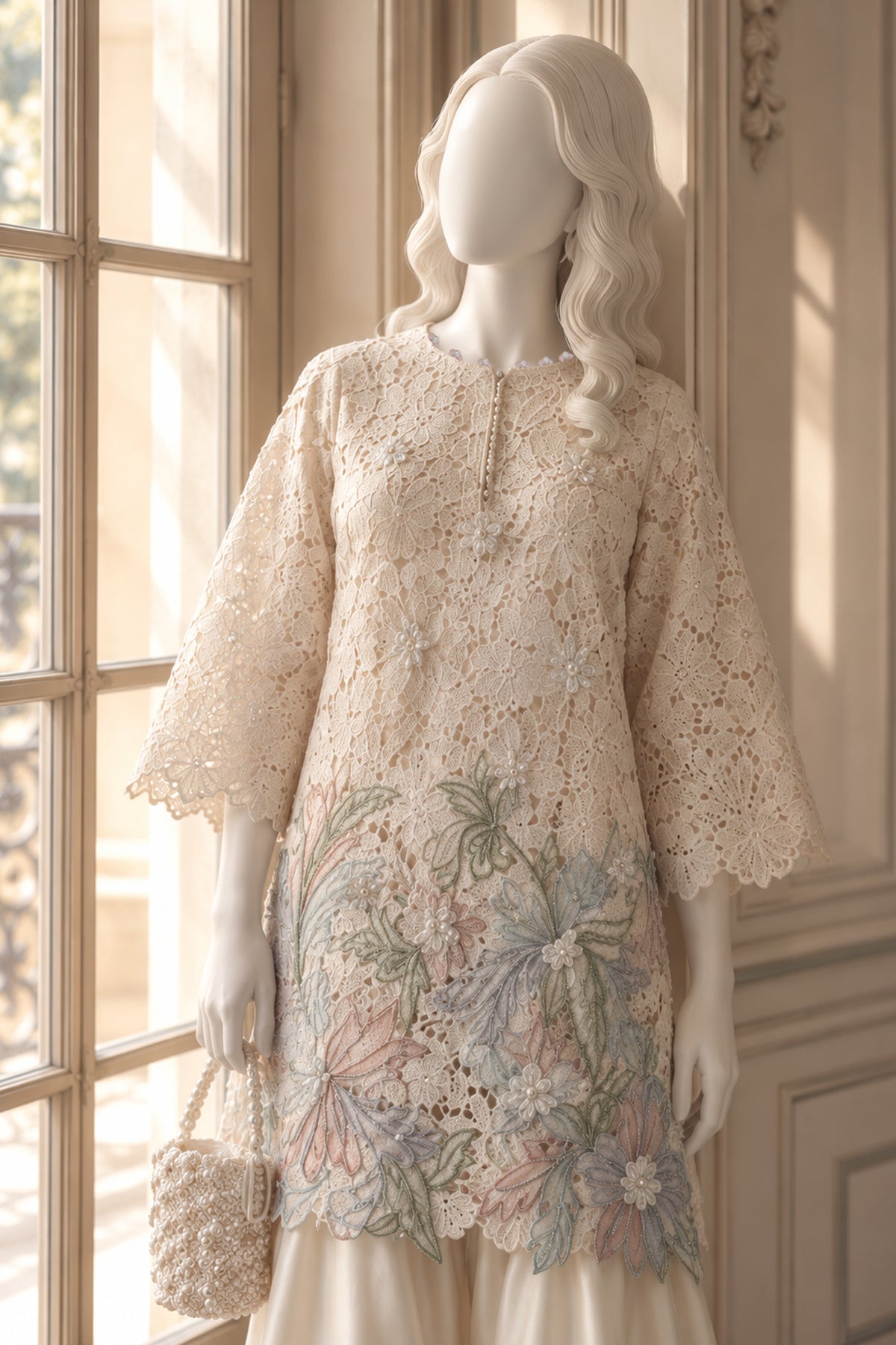 Off White Qureshia Co-Ord Set - JE-26-0095