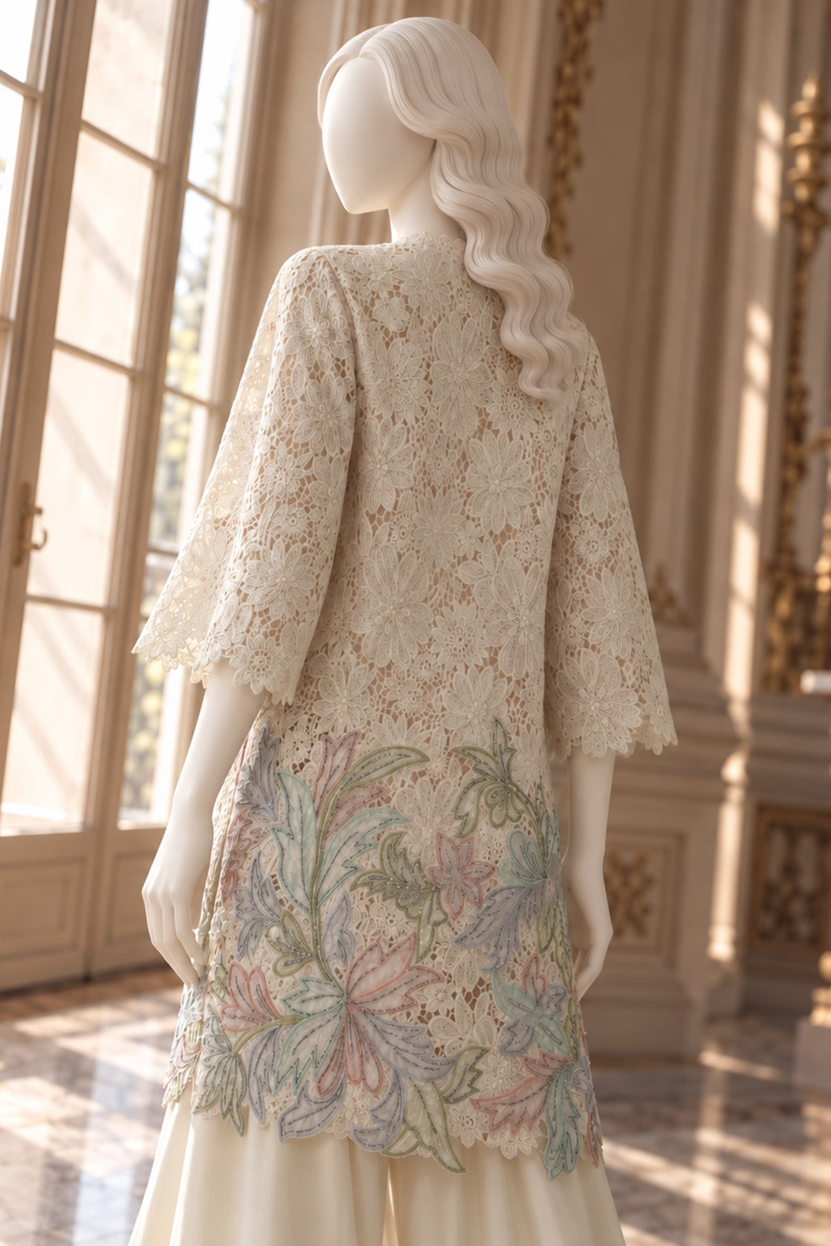 Off White Qureshia Co-Ord Set - JE-26-0095