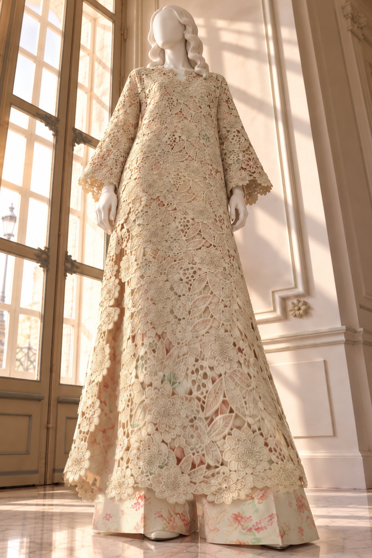 Beige Qureshia Co-Ord Set - JE-26-0097