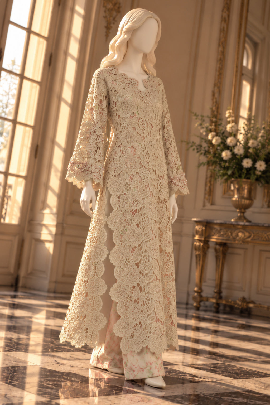 Beige Qureshia Co-Ord Set - JE-26-0097